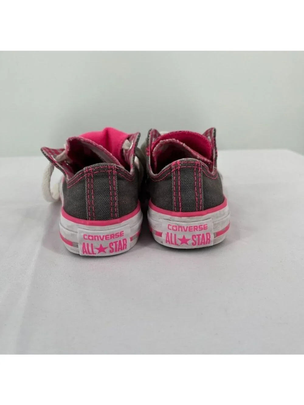 Kid's Converse Chuck Taylor All Star Double-Tongue Sneakers Pink Grey Size 10.5